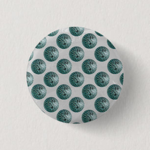 Bowling Ball Leopard Aquamarin Button