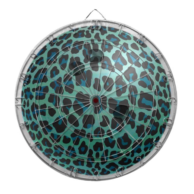 Bowling Ball Leopard Aquamarin Dartscheibe (vorne)