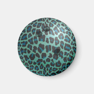 Bowling Ball Leopard Aquamarin Magnet