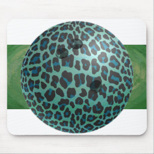 Bowling Ball Leopard Aquamarin Mousepad