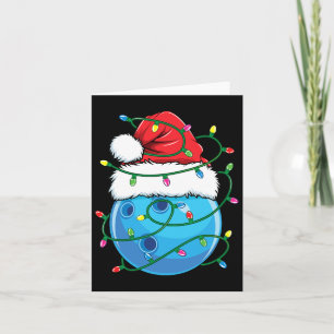 Bowling Ball mit Weihnachtsmannmütze Männer Jungen Karte