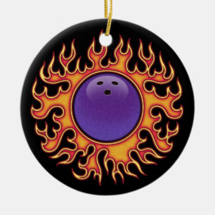 Bowling Ball-O-Feuer Keramik Ornament