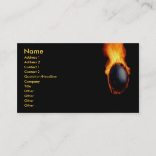 Bowling Ball on Fire Business Card Visitenkarte