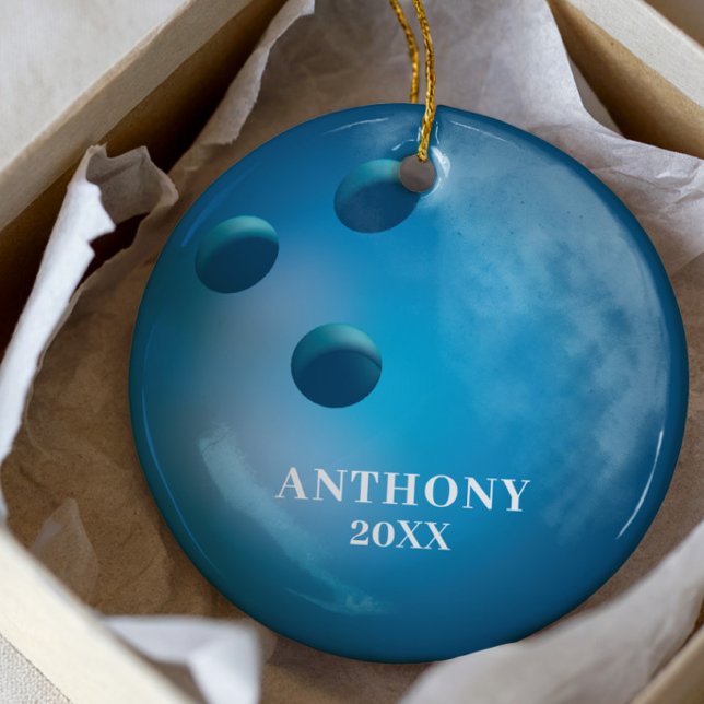 Bowling Ball Personalisiert Weihnachten Keramik Ornament (Von Creator hochgeladen)