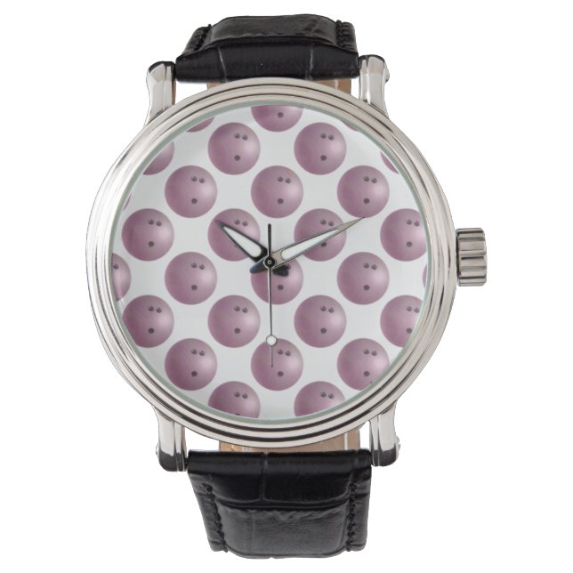 Bowling Ball Pink Armbanduhr (Vorderseite)