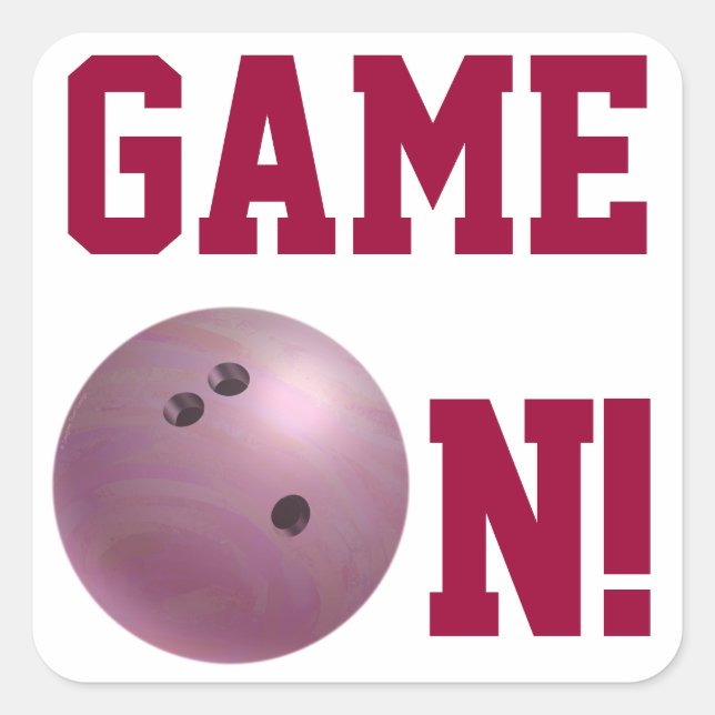 Bowling Ball Pink Quadratischer Aufkleber (Vorderseite)