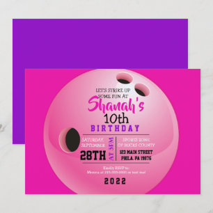 BOWLING BALL ROUND Anniversaire Fête Invitation