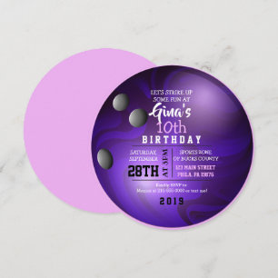 BOWLING BALL ROUND Anniversaire Fête Invitation