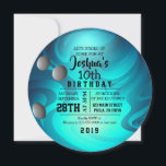 BOWLING BALL ROUND Aqua Geburtstagsparty Einladung<br><div class="desc">Alle meine Designs sind One-OF-A-KIND Originalkunstwerke,  die von mir entworfen wurden! Sie können sie nur hier finden! Ich kann diese Einladung in jeder Weise anpassen,  einfach per E-Mail an: Marlalove@hotmail.com mit allen Fragen.</div>