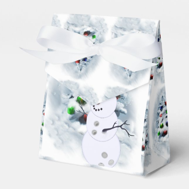Bowling Ball Snowman Weihnachten Geschenkschachtel (Vorderseite)
