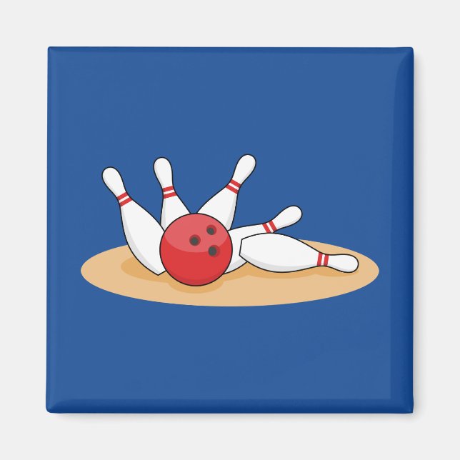 Bowling Ball Strike Skittles Magnet (Vorne)
