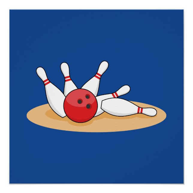 Bowling Ball Strike Skittles Poster (Vorderseite)