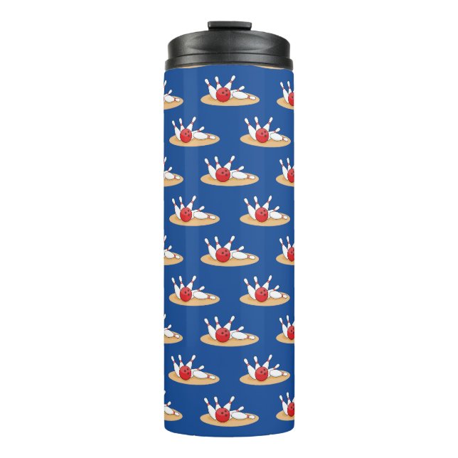 Bowling Ball Strikte Skittles Muster Thermosbecher (Vorderseite)