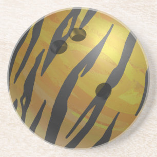 Bowling Ball Tiger Gelb Sandstein Untersetzer