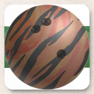 Bowling Ball Tiger Orange Getränkeuntersetzer