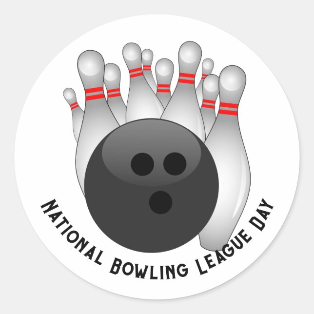 Bowling Ball und Bowling Buttone Runder Aufkleber (Vorderseite)