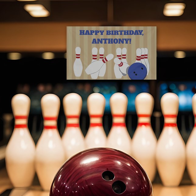 Bowling Ball und Buttone Bowling Birthday Party Banner (Von Creator hochgeladen)
