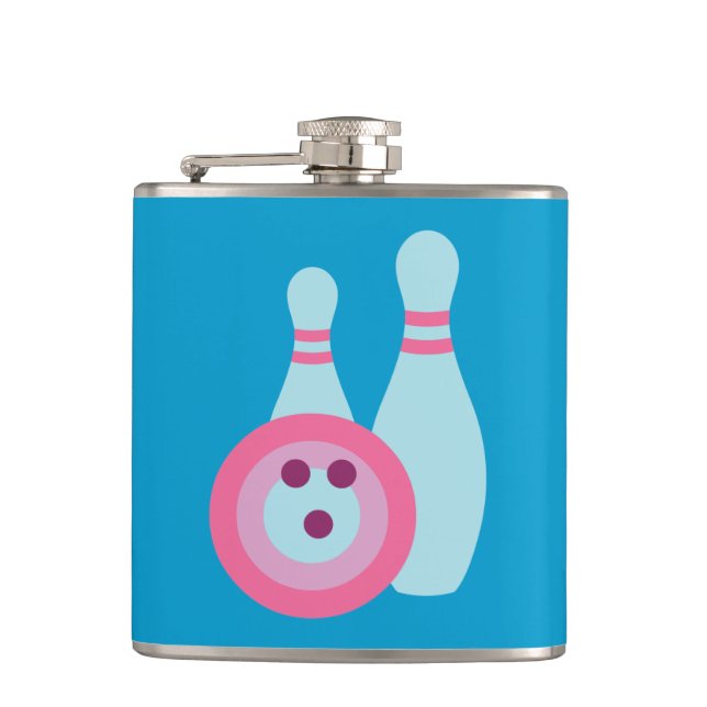 Bowling Ball und Buttone Flachmann (Vorderseite)
