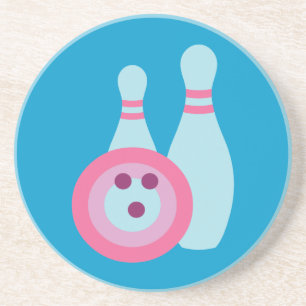 Bowling Ball und Buttone Getränkeuntersetzer