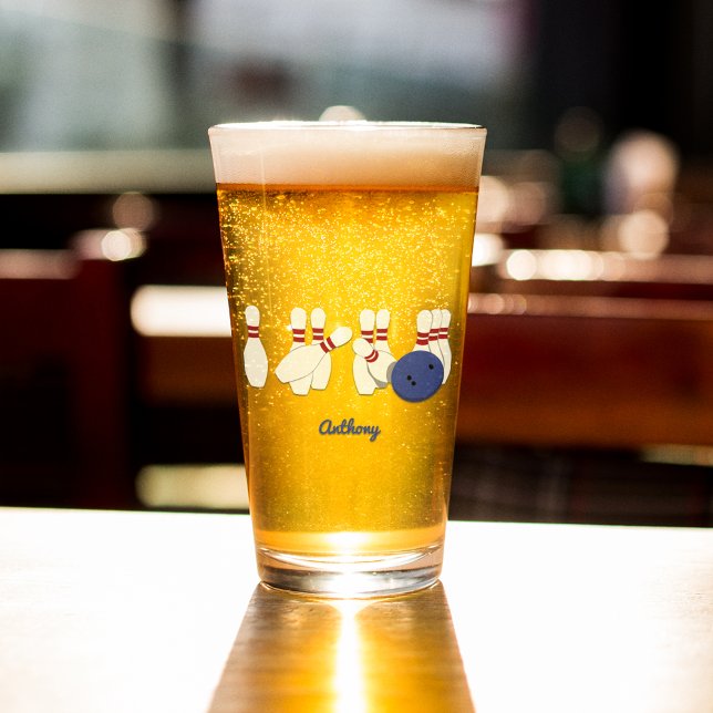 Bowling Ball und Buttone Personalisiert Glas (Von Creator hochgeladen)