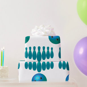 Bowling Ball und Buttone Spaß beim Sport Geschenkpapier