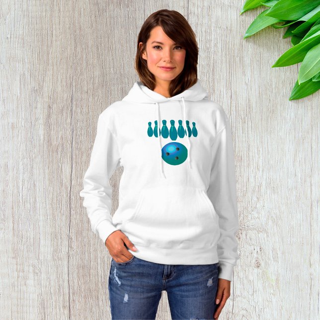 Bowling Ball und Buttone Spaß beim Sport Hoodie (Von Creator hochgeladen)