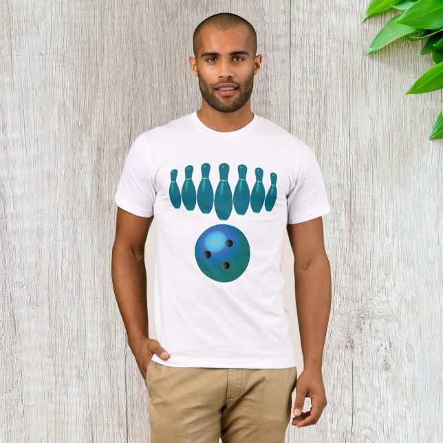 Bowling Ball und Buttone Spaß beim Sport T-Shirt (Von Creator hochgeladen)