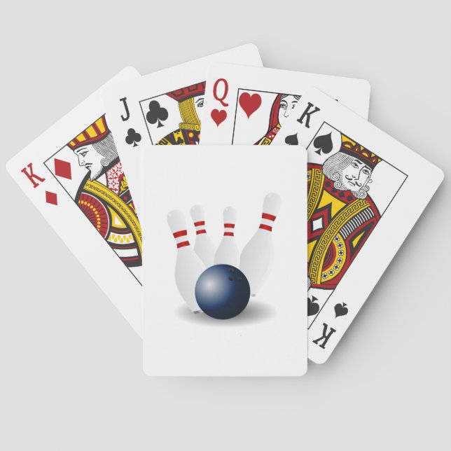 Bowling Ball und Buttone Spielkarten (Rückseite)