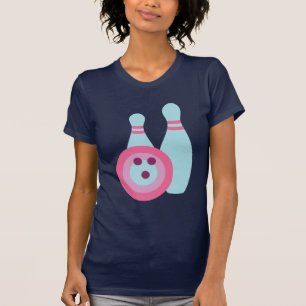 Bowling Ball und Buttone T-Shirt