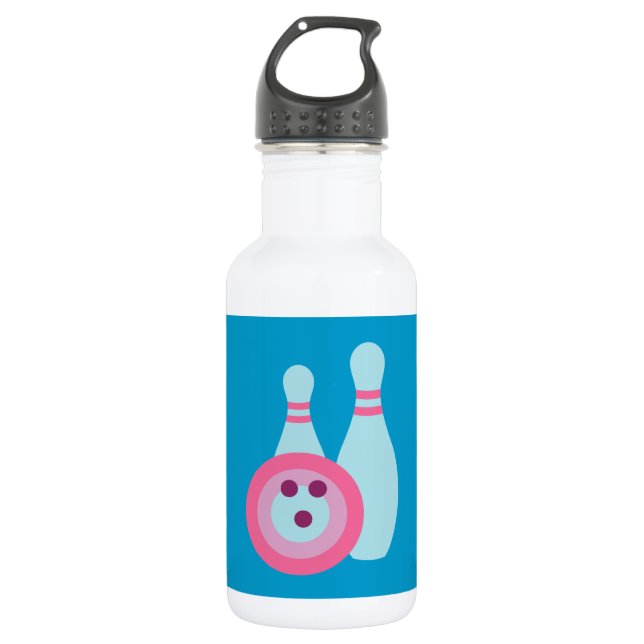 Bowling Ball und Buttone Trinkflasche (Vorderseite)