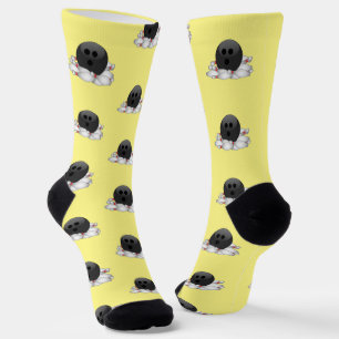 Bowling Ball und Downs-Buttone Socken