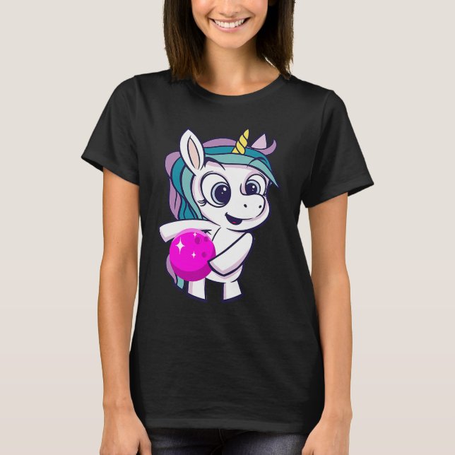 Bowling Ball Unicorn Bowling Team Strike Bowler Bo T-Shirt (Vorderseite)