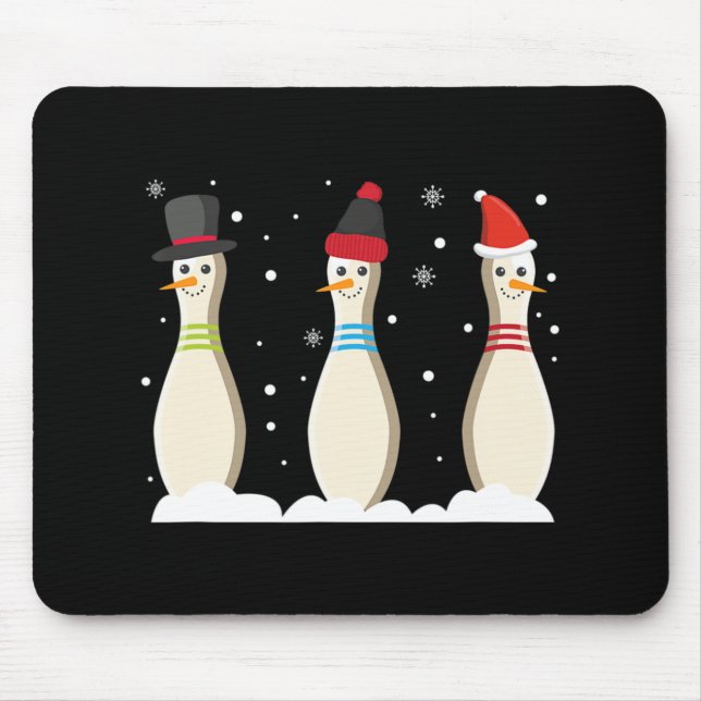 Bowling Ball Weihnachts-Bowling Buttone Weihnachts Mousepad (Vorne)