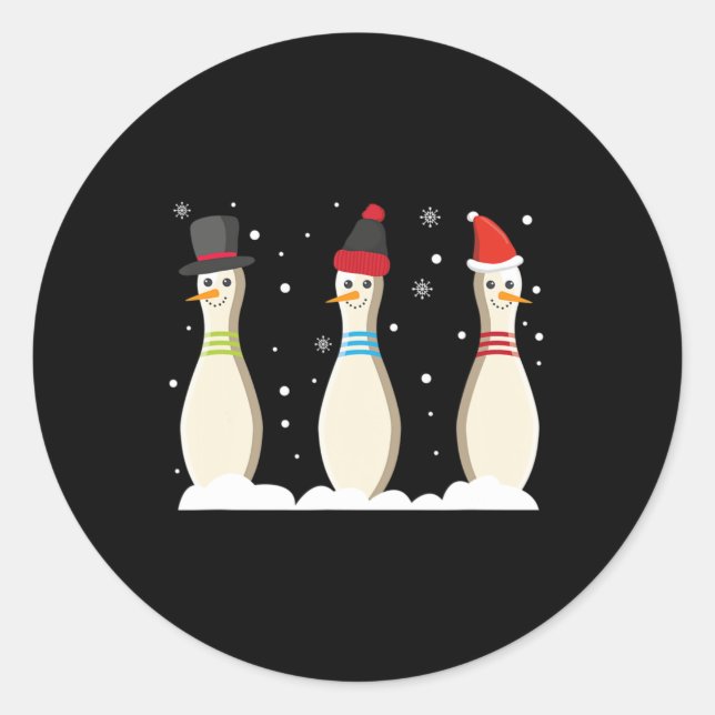 Bowling Ball Weihnachts-Bowling Buttone Weihnachts Runder Aufkleber (Vorderseite)