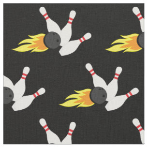 Bowling Balls und Flaming-Buttone Sportsport Stoff
