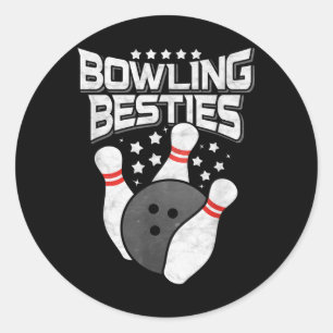 Bowling Besties Runder Aufkleber