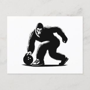 Bowling Bigfoot Feiertagspostkarte