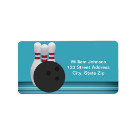 Bowling Birthday Address Label Adressaufkleber