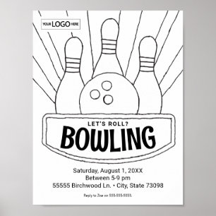 Bowling Birthday Bowling Art Colour Art Activity Poster