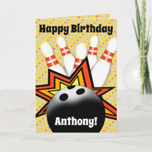 Bowling Birthday Card Karte