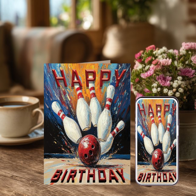 Bowling Birthday Card Karte (Von Creator hochgeladen)