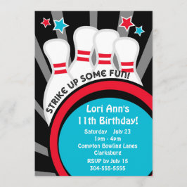 Bowling Birthday Einladung