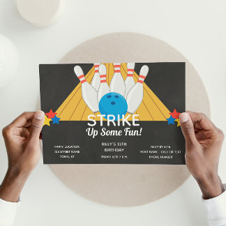 Bowling Birthday Einladung