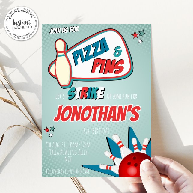 Bowling Birthday Einladung für Jungen, (Von Creator hochgeladen)