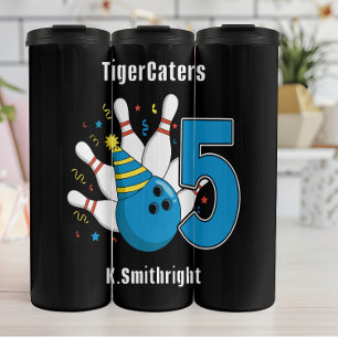 Bowling Birthday Party Graphic Thermosbecher