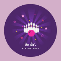 Bowling Birthday Party Pink Lila Stars Gefallen