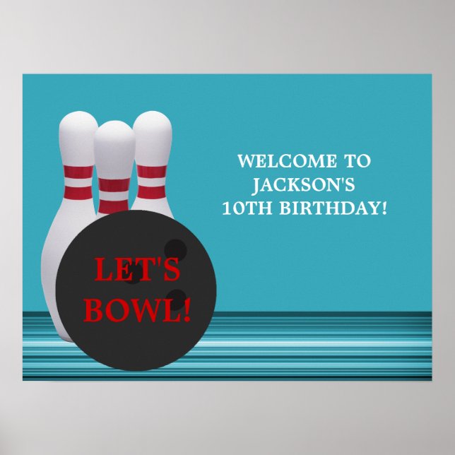 Bowling Birthday Party Poster (Vorne)