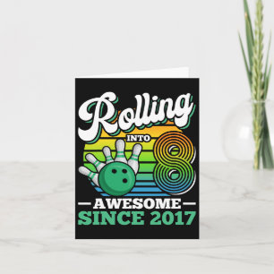 Bowling Birthday Party rollt in 8 Jahre Junge 8t Karte