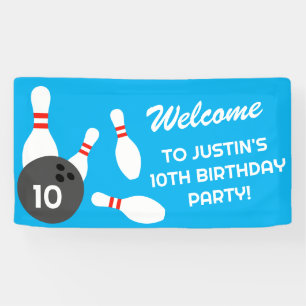 Bowling Birthday Party-Vorlage Begrüßungsbanner Banner