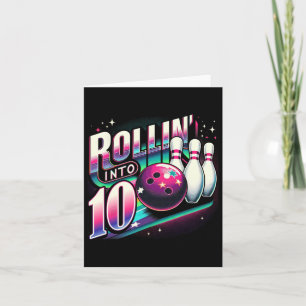 Bowling Birthday Rollin Into 10 Party 10. Geburtst Karte